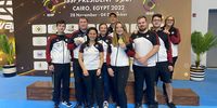 Foto: DSB / Das sehr erfolgreiche Pistolenteam beim Weltcupfinale in Kairo.