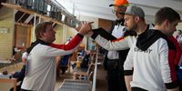Foto: DSB / Auf dem Schnellfeuerpistolen-Team, hier mit Christian Reitz, Bundestrainer Detlef Glenz, Emanuel Müller und Fabian Otto ruhen erneut große Hoffnungen.
