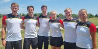 Foto: DSB / Das WM-Team Recurvebogen, das in Madrid an den Start geht v.l.: Mathias Kramer, Moritz Wieser, Jonathan Vetter, Katharina Bauer, Michelle Kroppen und Elina Idensen.