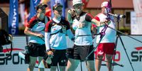 Foto: World Archery Europe / Bei der EM gewannen v.l. Charline Schwarz, Michelle Kroppen und Lisa Unruh Silber. Nun ist das Trio neben drei weiteren Schützinnen in der internen Olympia-Qualifikation gefordert.