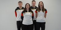 Foto: DSB / Theodor Findeisen, Lucy Wernecke, Anakin Sarrach und Eva Greimel (v.l.) treten bei der EM in der U16 bzw. U18 an. Auf dem Foto fehlt Lina Karsch.