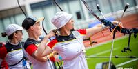 Foto: WA / Das Frauen-Trio Elisa Tartler, Michelle Kroppen und Elina Idensen (v.l.) belegte im Team-Wettbewerb in Shanghai den siebten Platz.