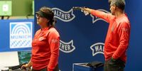 Foto: ISSF / Yusuf Dikec, hier bei seiner typischen Schusshaltung, gewann im vergangenen Jahr mit Mixed-Partnerin Ilayda Tarhan den Weltcup in München.
