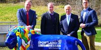 Foto: DSB / v.l.: DSB-Bundesgeschäftsführer Jörg Brokamp, DSB-Präsident Hans-Heinrich von Schönfels, ISSF-Generalsekretär Willi Grill und der stellvertretende DSB-Geschäftsführer Andreas Friedrich.