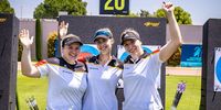 Foto: World Archery / Sorgten für einen überraschenden Bronze-Coup: Jennifer Walter, Marie Marquardt und Katharina Raab.