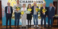 Foto: ESC / Silber für das DSB-Quartett mit Bundestrainer Axel Krämer bei der Champions League in Polen.