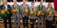 Foto: SSB / Das neue Präsidium des Sächsischen Schützenbundes mit der neu gewählten Präsidentin Diana Dietrich (3.v.r.).