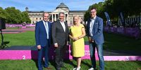 Foto: Eckhard Frerichs / v.l. DSB-Präsident Hans-Heinrich von Schönfels konnte mit Oberbürgermeister Gert-Uwe Mende, Hessens Sportministerin Diana Stolz und DOSB-Präsident Thomas Weikert hochkarätige Ehrengäste begrüßen.