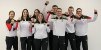 Foto: DSB / Die Luftpistolen-Junioren von Bundestrainerin Jördis Grabe (ganz links) wollen bei der EM in Tallinn jubeln.
