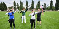 Foto: Eckhard Frerichs / Die Recurve-Goldfinalisten bei Frauen und Männern heißen v.l.: Katharina Bauer, Christoph Breitbach, Elisa Tartler und Cedric Rieger.