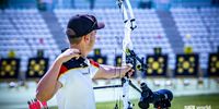 Foto: World Archery / Erster Weltcup, erstes Halbfinale! Compounder Simon Moritz zeigt sein großes Potenzial auch bei den Erwachsenen.