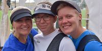 Foto: Eckhard Frerichs / Bilden in Yankton das Recurve-Team Frauen: Katharina Bauer, Elisa Tartler und Michelle Kroppen (v.l.).