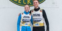Foto: Britta Kußmaul / Strahlende Träger des ersten gelben Trikots bei der Deutschland Trophy im Target Sprint: Lisa Enderle und Luca Göhmann.