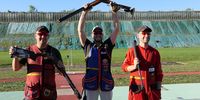 Foto: DSB / Die drei Erstplatzierten der DM in München, v.l. Sven Korte, Vincent Haaga und Felix Haase, bilden auch das Skeet-Team der Männer bei der WM in Osijek.