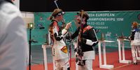 Foto: DSB / Freude bei Anna Janßen und Maximilian Ulbrich, den neuen Europameistern im Luftgewehr Mixed.