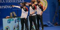 Foto: ESC / Wie aus einem Guss! Monika Karsch, Doreen Vennekamp und Carina Wimmer holten erneut Team-Gold mit der Sportpistole.