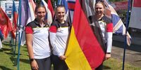 Foto: DSB / Das Skeet-Trio der Frauen in Lonato v.l.: Katrin Butterer, Valentina Umhöfer und Isabell Wassing.