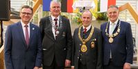 Foto: DSB / Die Redner des Empfangs v.l.: Landrat Ostalbkreis Dr. Joachim Bläse, WSV-Präsident Reinhard Mangold, DSB-Hans-Heinrich von Schönfels und Oberbürgermeister Richard Arnold.