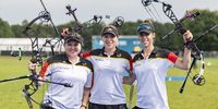 Foto: World Archery Europe / Das deutsche Compound Damen-Team gewinnt Gold beim Grand Prix in Arnhem.