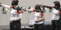 Foto: www.echtallinn2023.ee / Johanna Blenck, Lydia Vetter und Maxi Vogt (v.l.) setzten sich in einem packenden Bronzematch gegen Polen durch.