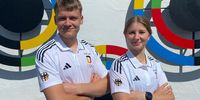 Foto: DSB / Vertreten die deutschen Farben bei dem EYOF in der Disziplin Pistole: Theodor Findeisen & Charlotte Laube