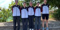 Foto: DSB / Das WM-Team Target Sprint mit Dominik Hermle, Anja Fischer, Trainerin Sylvia Torba, Kerstin Schmidt und Jakob Hoffmann ist im Bayern-Park bis auf Anja Fischer am Start.