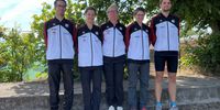 Foto: DSB / Das WM-Team Target Sprint mit v.l.: Dominik Hermle, Anja Fischer, Trainerin Sylvia Torba, Kerstin Schmidt und Jakob Hoffmann.