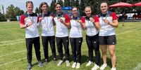 Foto: DSB / Zwei Teams, zwei Europameister, sechs Mal Gold für v.l. Mathias Kramer, Jonathan Vetter, Moritz Wieser, Elisa Tartler, Katharina Bauer und Charline Schwarz.