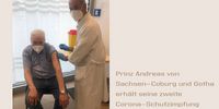 Foto: Landratsamt Coburg / Prinz Andreas bei der Impfung.