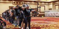 Foto: World Archery / Bogenschießen im feinen Hotel-Konferenzraum. Las Vegas macht es möglich!