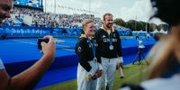 Foto: Team Deutschland / Gefragt und gefeiert: Michelle Kroppen und Florian Unruh.