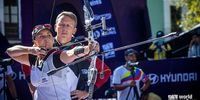 Foto: World Archery / Katharina Bauer, hier intensiv von Bundestrainer Oliver Haidn beobachtet, scheiterte im Viertelfinale des Weltcupfinals in Mexiko.